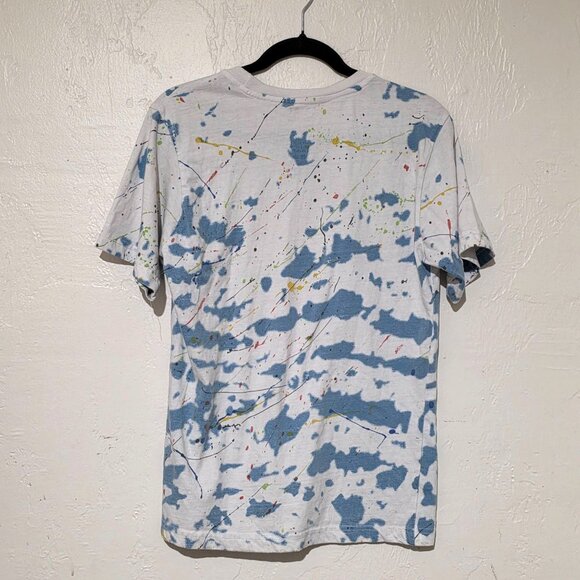 Spark Studio Mens Paint Splatter Shirt Small Streetwear Casual Graphic Tee 90s - Picture 3 of 6